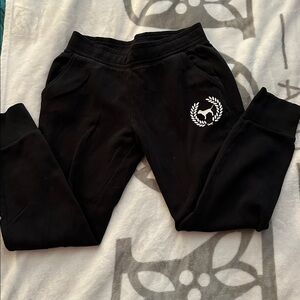PINK Victoria's Secret Black Joggers with Logo
